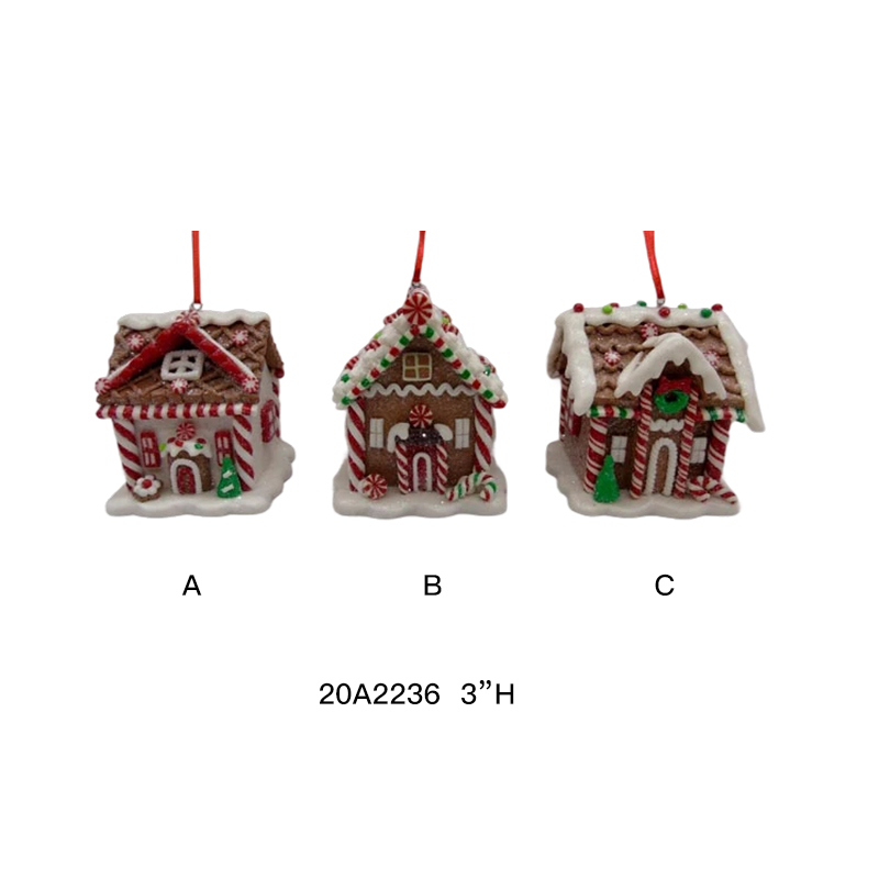 Claydough Holiday Gingerbread House Ornament Set