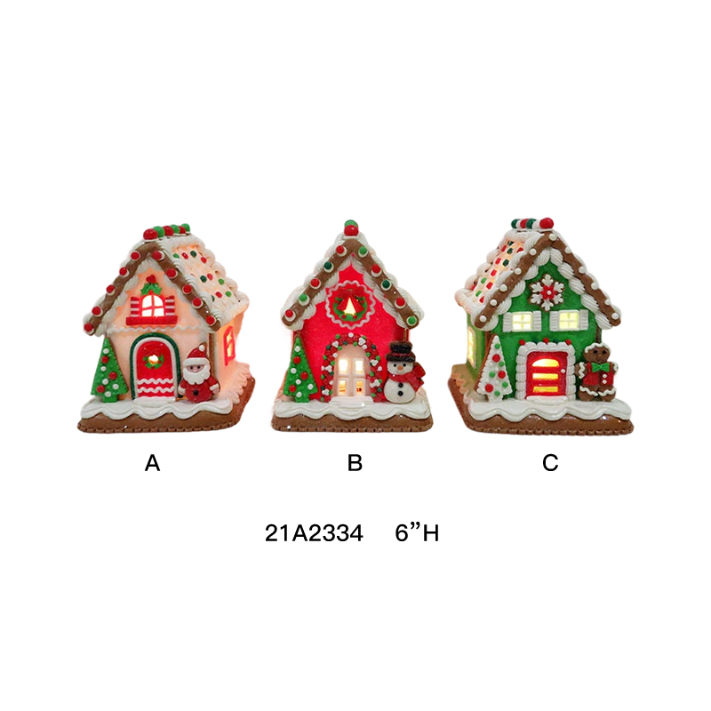 Lighted Claydough Holiday Gingerbread House Set